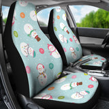 Cute Snowman Snowflake Pattern  Universal Fit Car Seat Covers