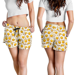 Fried Eggs Pattern Print Design 02 Women Shorts