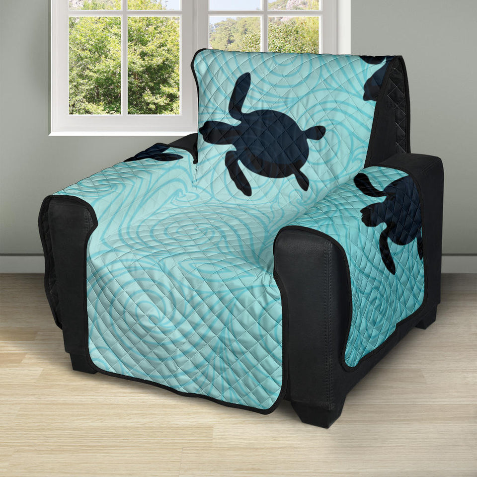 Sea turtle with blue ocean backgroud Recliner Cover Protector