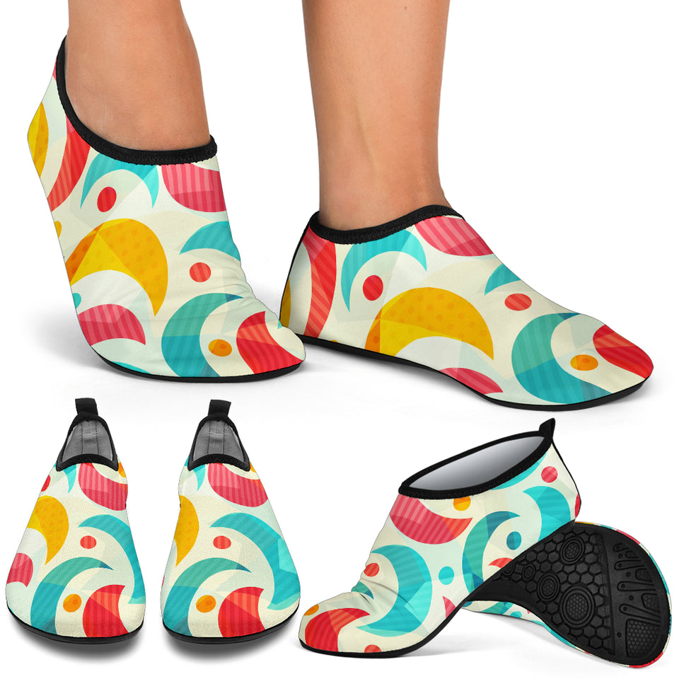 Colorful Moon Pattern Aqua Shoes