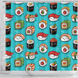 Cute Sushi Pattern Shower Curtain Fulfilled In US