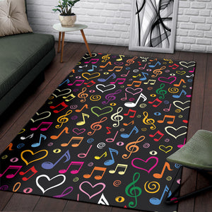 Music Notes Pattern Print Design 02 Area Rug