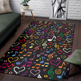 Music Notes Pattern Print Design 02 Area Rug