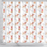 Chihuahua Bone Paw Pattern Shower Curtain Fulfilled In US