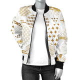 Beautiful Gold Japanese Pattern Women'S Bomber Jacket