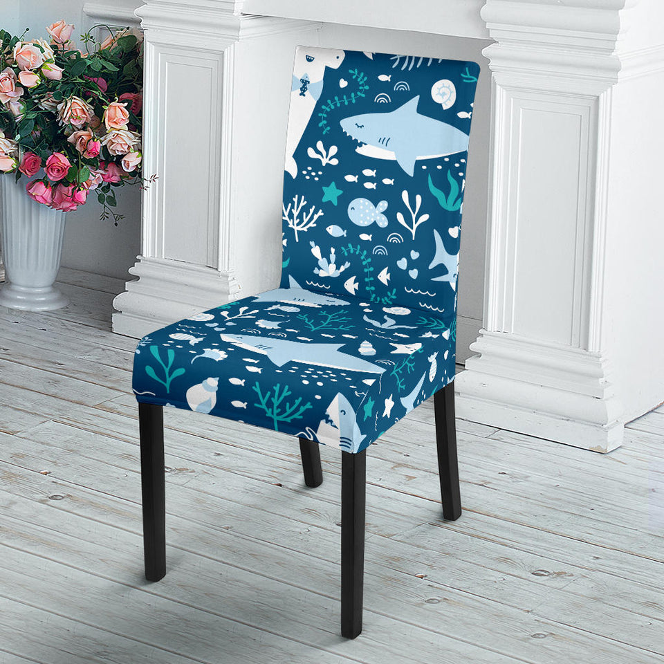 Cute Shark Pattern Dining Chair Slipcover