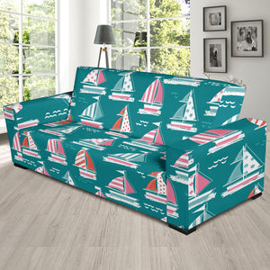 Cute Sailboat Pattern Sofa Slipcover