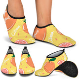 Grapefruit Yellow Background Aqua Shoes