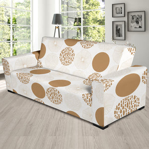 Gold Texture Mushroom Pattern Sofa Slipcover