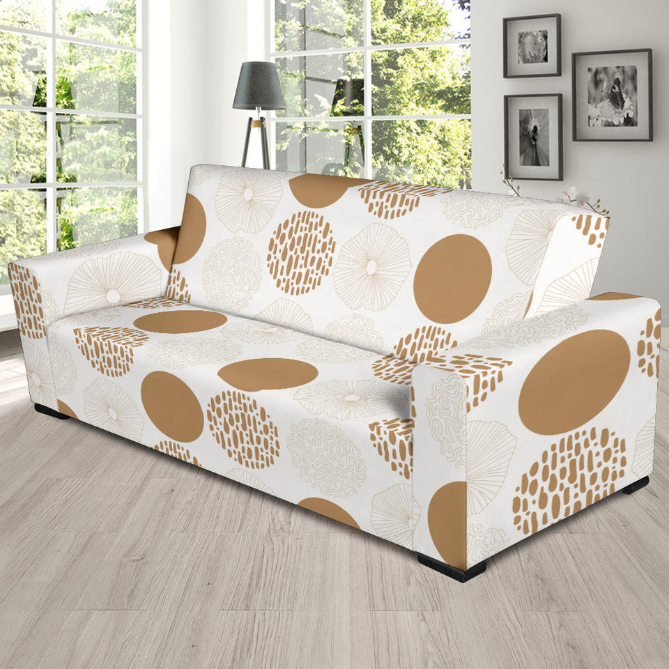 Gold Texture Mushroom Pattern Sofa Slipcover