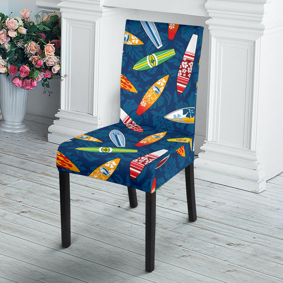 Surfboard Pattern Print Design 01 Dining Chair Slipcover