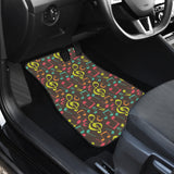 Music Notes Pattern Print Design 05 Front and Back Car Mats