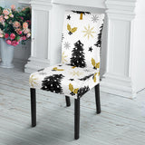 Christmas Tree Holly Snow Star Pattern Dining Chair Slipcover