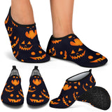 Halloween Pattern Pumpkin Background Aqua Shoes