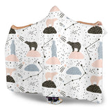 Polar Bears Star Poka Dot Pattern Hooded Blanket
