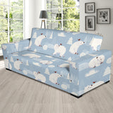 Cute Polar Bears Christmas Decoration Pattern Sofa Slipcover