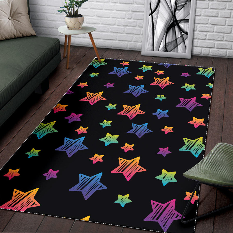 Colorful Star Pattern Area Rug