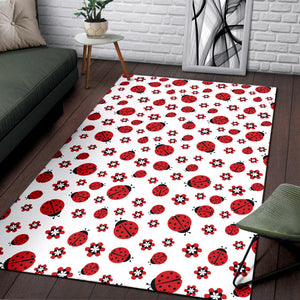 Ladybug Pattern Print Design 04 Area Rug
