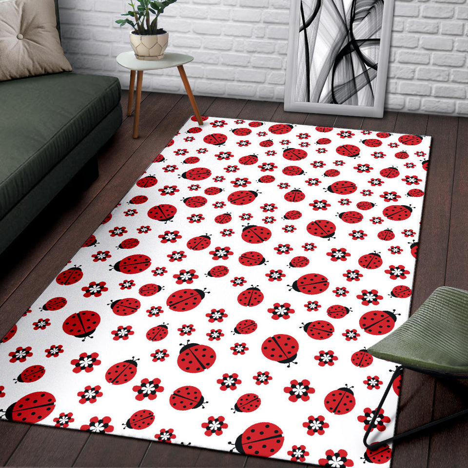 Ladybug Pattern Print Design 04 Area Rug