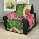 Avocado slices leaves pink back ground Recliner Cover Protector