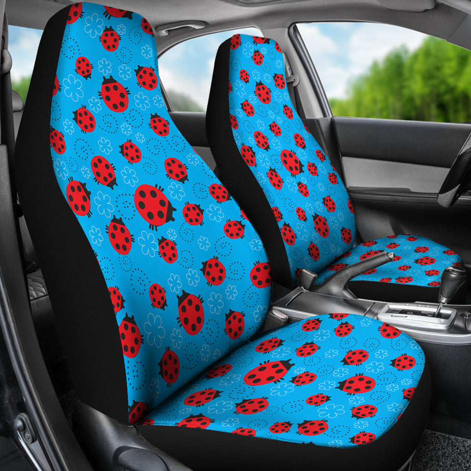 Ladybug Pattern Print Design 02 Universal Fit Car Seat Covers