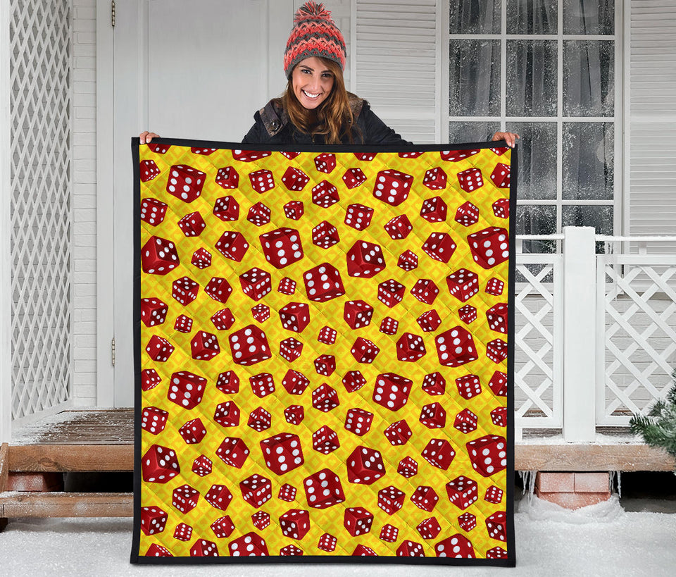 Dice Pattern Print Design 04 Premium Quilt