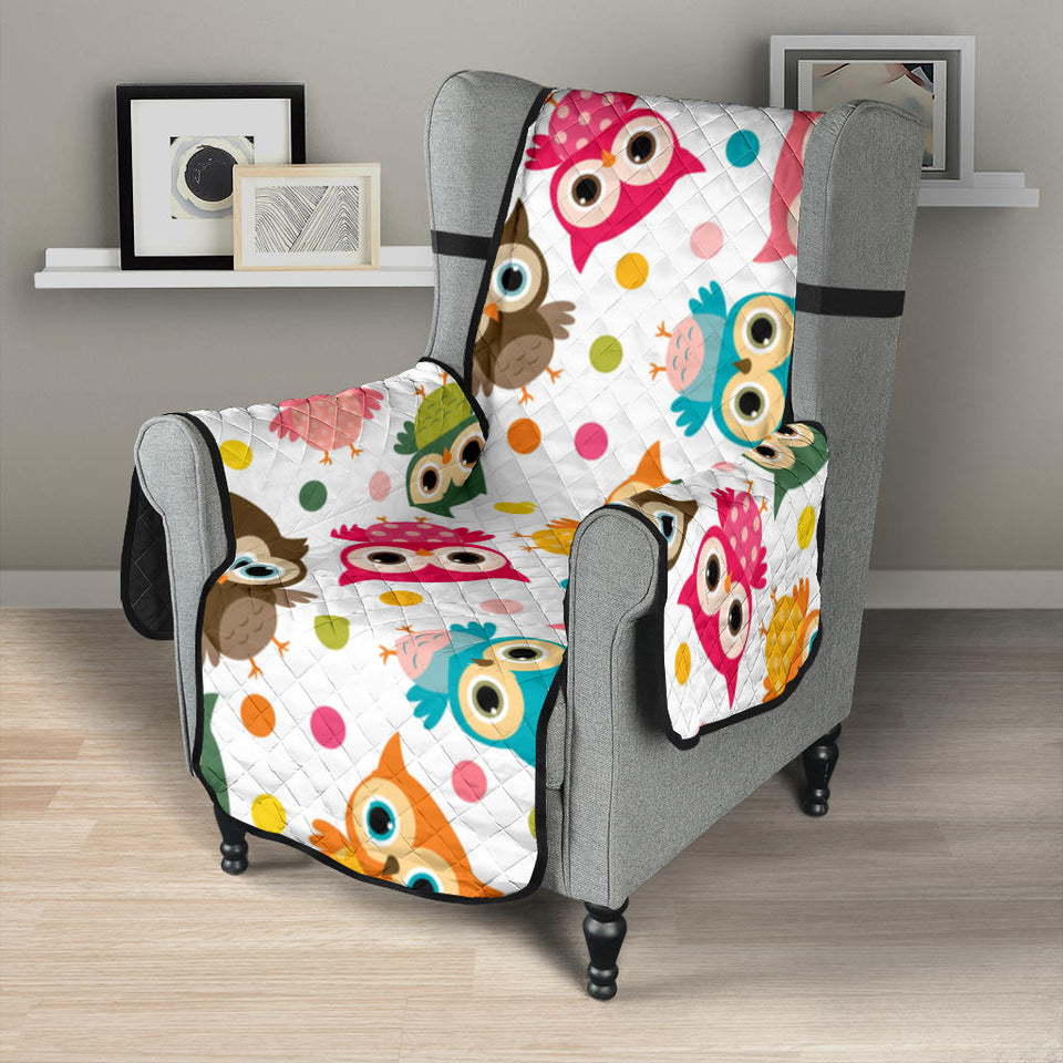 Color cute owl pattern Chair Cover Protector