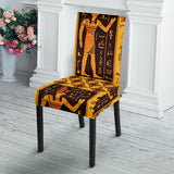 Egypt Hieroglyphics Pattern Print Design 05 Dining Chair Slipcover