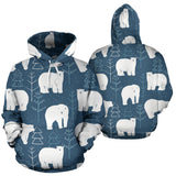 Polar Bear Mother Her Child Pattern Men Women Pullover Hoodie