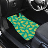 Pineapples Pattern Green Background Front Car Mats