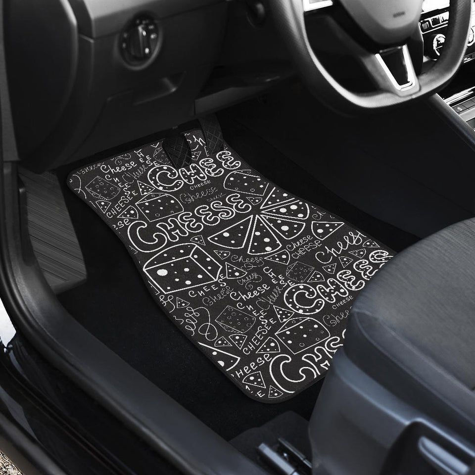 Handwritten Cheese Pattern Front And Back Car Mats