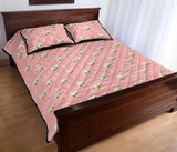 Cute hamster cheese pattern pink background Quilt Bed Set