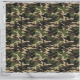 Dark Green Camo Camouflage Pattern Shower Curtain Fulfilled In US