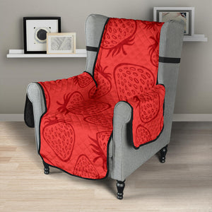 strawberry pattern red background Chair Cover Protector