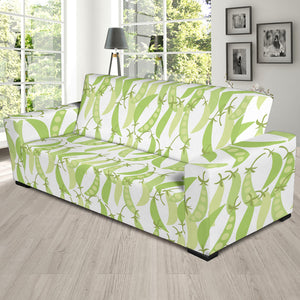 Green Peas Pattern Print Design 03 Sofa Slipcover