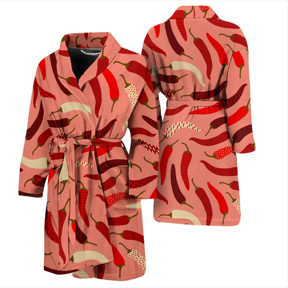 Beautiful Chili Peppers Pattern Men'S Bathrobe