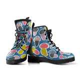 Colorful Mushroom Design Pattern Leather Boots