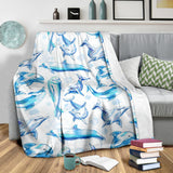 Watercolor Dolphin Pattern Premium Blanket
