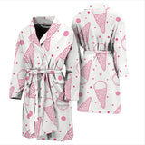 Hand Drawn Ice Cream Pattern Men'S Bathrobe