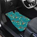 Hedgehog Pattern Print Design 01 Front and Back Car Mats