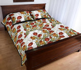 Red tulips and daffodils pattern Quilt Bed Set