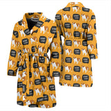 English Bulldog Pattern Print Design 04 Men's Bathrobe
