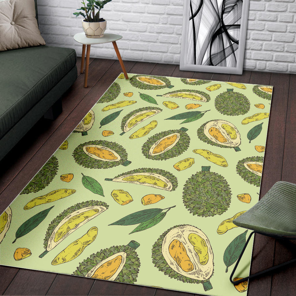 Durian Leaves Pattern Background Area Rug