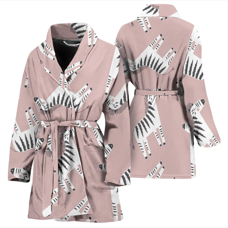 Cute Zebra Pattern Women'S Bathrobe