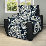 Sugar skull black white pattern Recliner Cover Protector