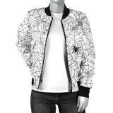 Spider Web Cobweb Pattern Women'S Bomber Jacket
