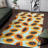 Watercolor Papaya Pattern Area Rug