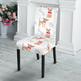 Chihuahua Bone Paw Pattern Dining Chair Slipcover