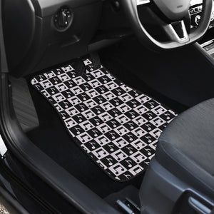 Music Notes Pattern Print Design 01 Front Car Mats