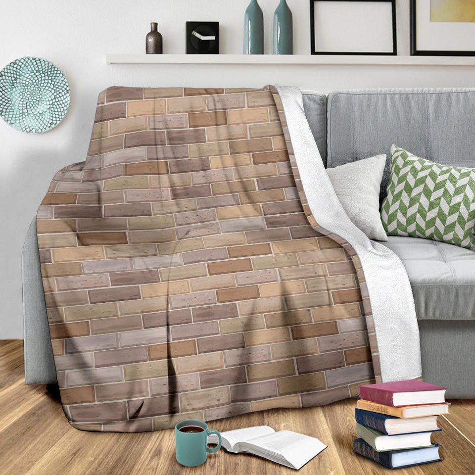 Brick Printed Pattern Print Design 01 Premium Blanket